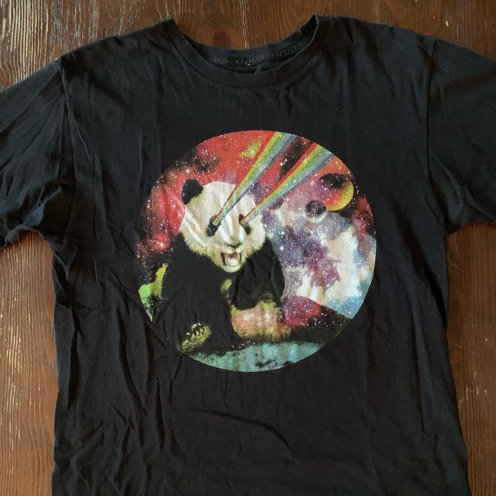 Men’s Rainbow Laser Eyed Panda Graphic Tee